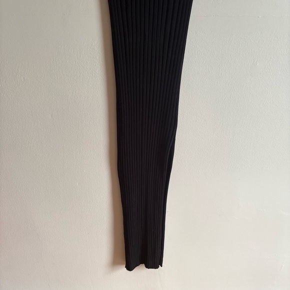 Twist & Tango Sz M Black Ribbed Knit Bodycon Maxi Cotton Dress - Picture 5 of 10